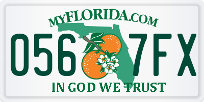 FL license plate 0567FX