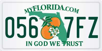 FL license plate 0567FZ