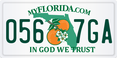 FL license plate 0567GA