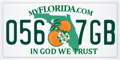 FL license plate 0567GB