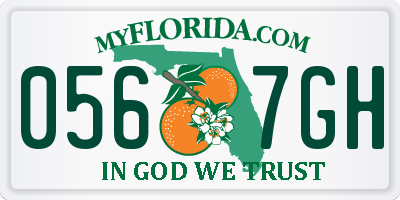 FL license plate 0567GH