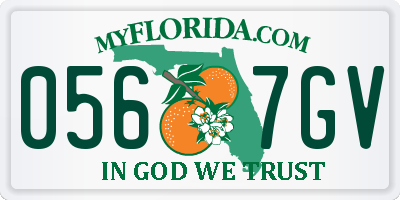 FL license plate 0567GV