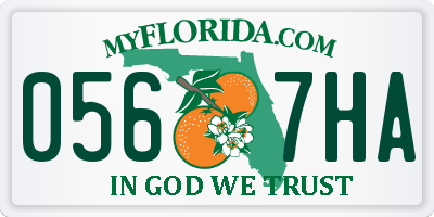 FL license plate 0567HA