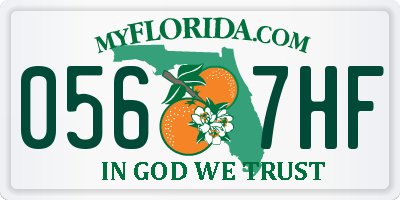 FL license plate 0567HF