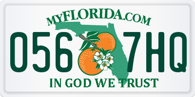 FL license plate 0567HQ