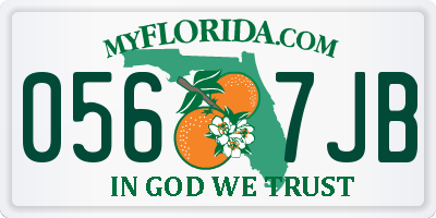 FL license plate 0567JB