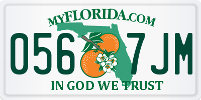 FL license plate 0567JM