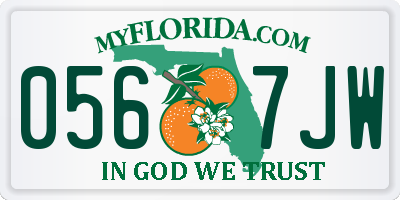 FL license plate 0567JW