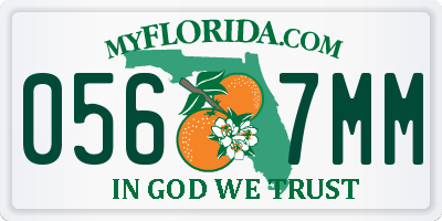 FL license plate 0567MM