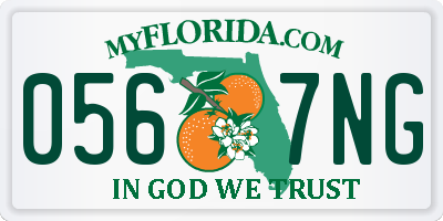 FL license plate 0567NG