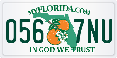 FL license plate 0567NU