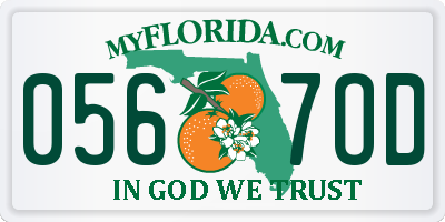 FL license plate 0567OD