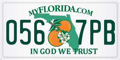 FL license plate 0567PB