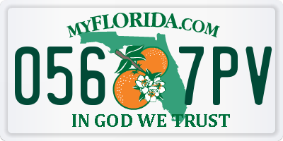 FL license plate 0567PV