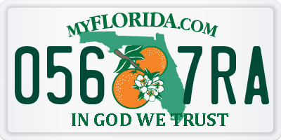 FL license plate 0567RA