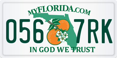 FL license plate 0567RK
