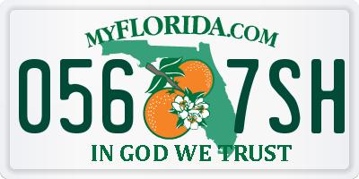 FL license plate 0567SH