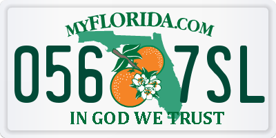 FL license plate 0567SL