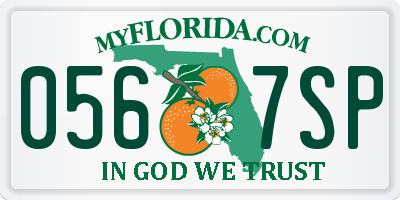 FL license plate 0567SP