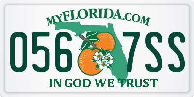 FL license plate 0567SS