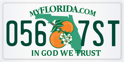 FL license plate 0567ST