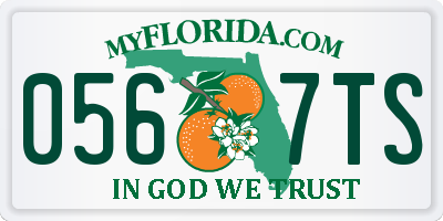 FL license plate 0567TS
