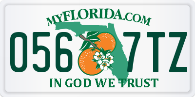 FL license plate 0567TZ