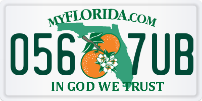 FL license plate 0567UB
