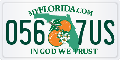 FL license plate 0567US