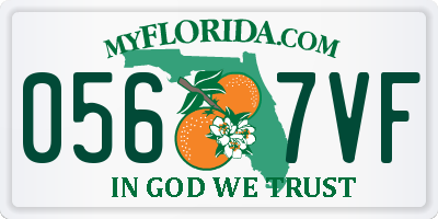 FL license plate 0567VF