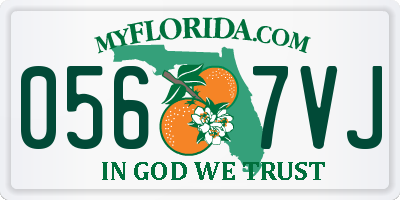 FL license plate 0567VJ