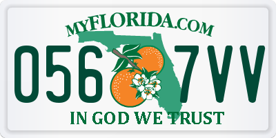 FL license plate 0567VV