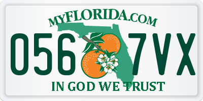 FL license plate 0567VX