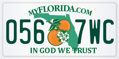 FL license plate 0567WC