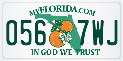 FL license plate 0567WJ