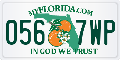 FL license plate 0567WP