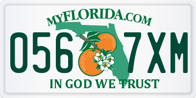FL license plate 0567XM