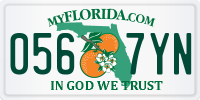 FL license plate 0567YN