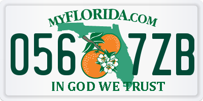 FL license plate 0567ZB