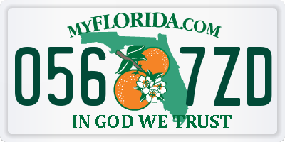 FL license plate 0567ZD