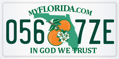 FL license plate 0567ZE