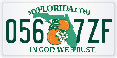 FL license plate 0567ZF