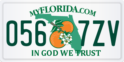 FL license plate 0567ZV