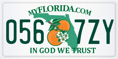 FL license plate 0567ZY