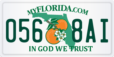FL license plate 0568AI