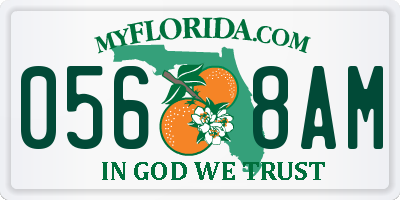 FL license plate 0568AM