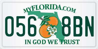 FL license plate 0568BN
