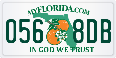 FL license plate 0568DB