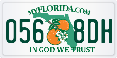 FL license plate 0568DH