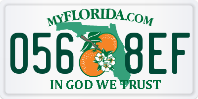 FL license plate 0568EF